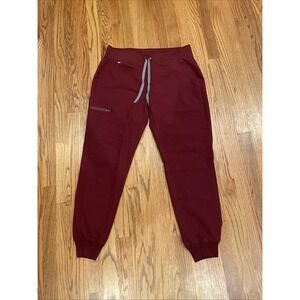 Figs Scrub Pants Womens Technical Collection Zamora Joggers Burgundy Size Medium